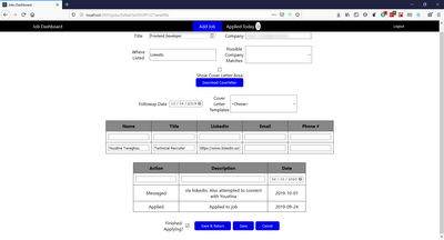 Jobs Dashboard screenshot 2